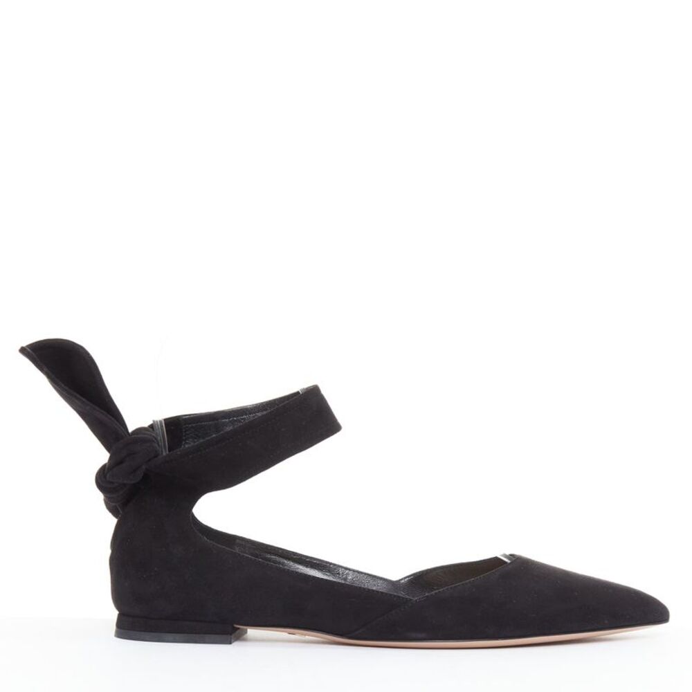 Christian Dior Suede Ankle Bow Flats